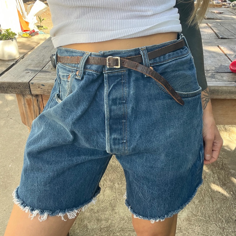 Levi's 501 baggy jorts small medium vtg vintage mid blue y2k 26 27 28 29 30 32